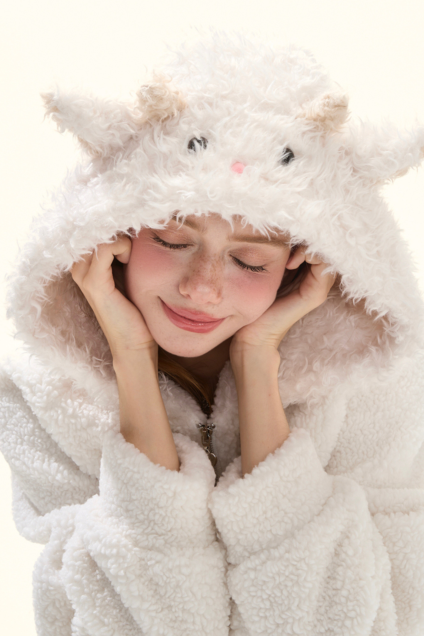 Lamb Fur Hooded Jacket + Shorts