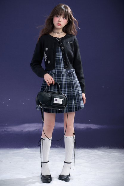 Plaid Fake Two Piece Dress