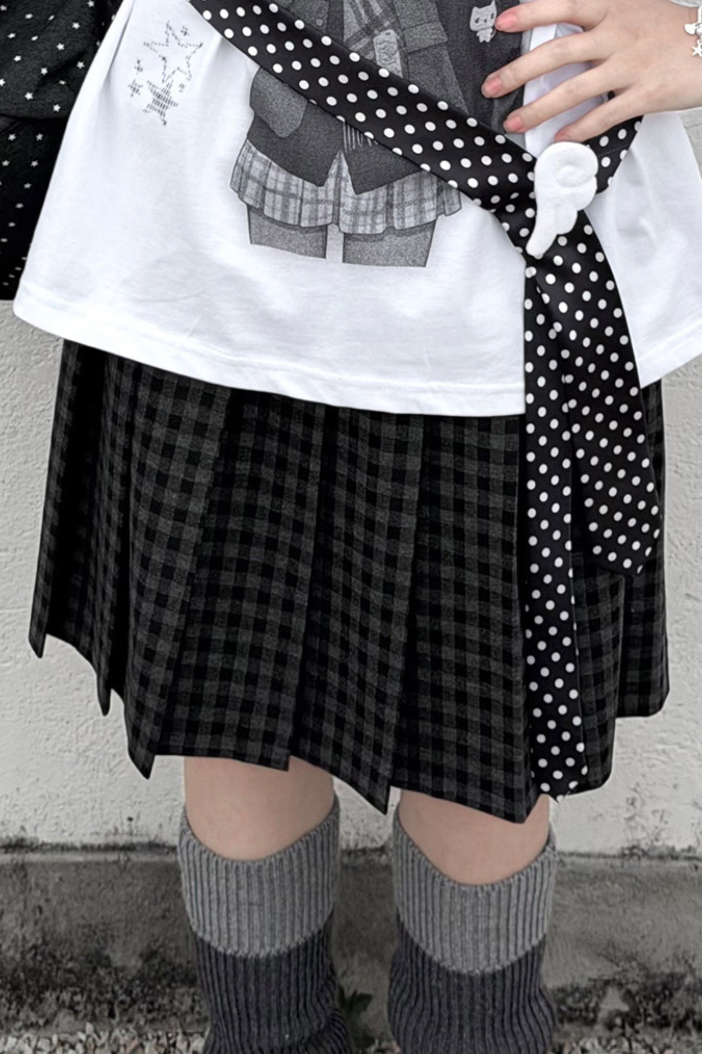 Schoolgirl Illustration Loose Top + Skirt