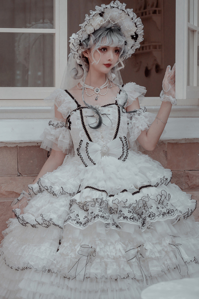 Dark Night Stars Wedding Lolita Dress