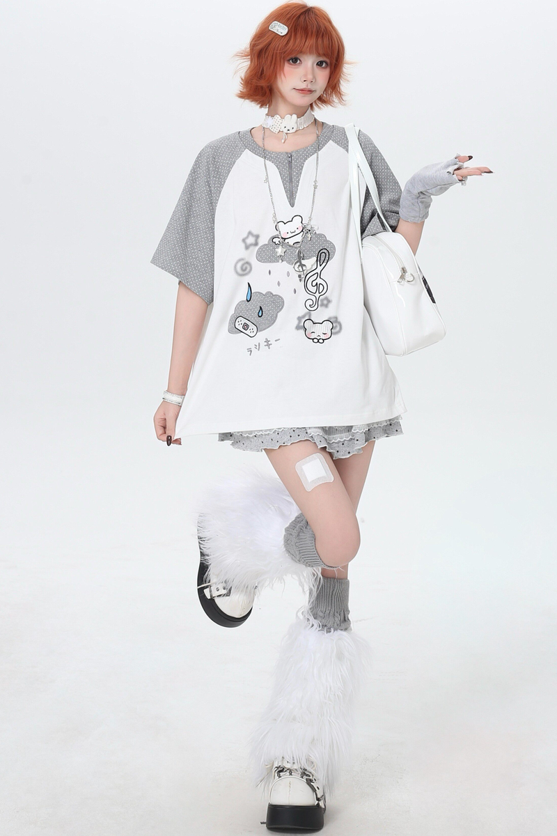 Two-tone Loose Oversized Top