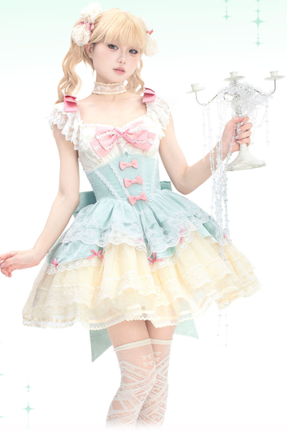Sweet Mint Pink Lace Lolita Dress