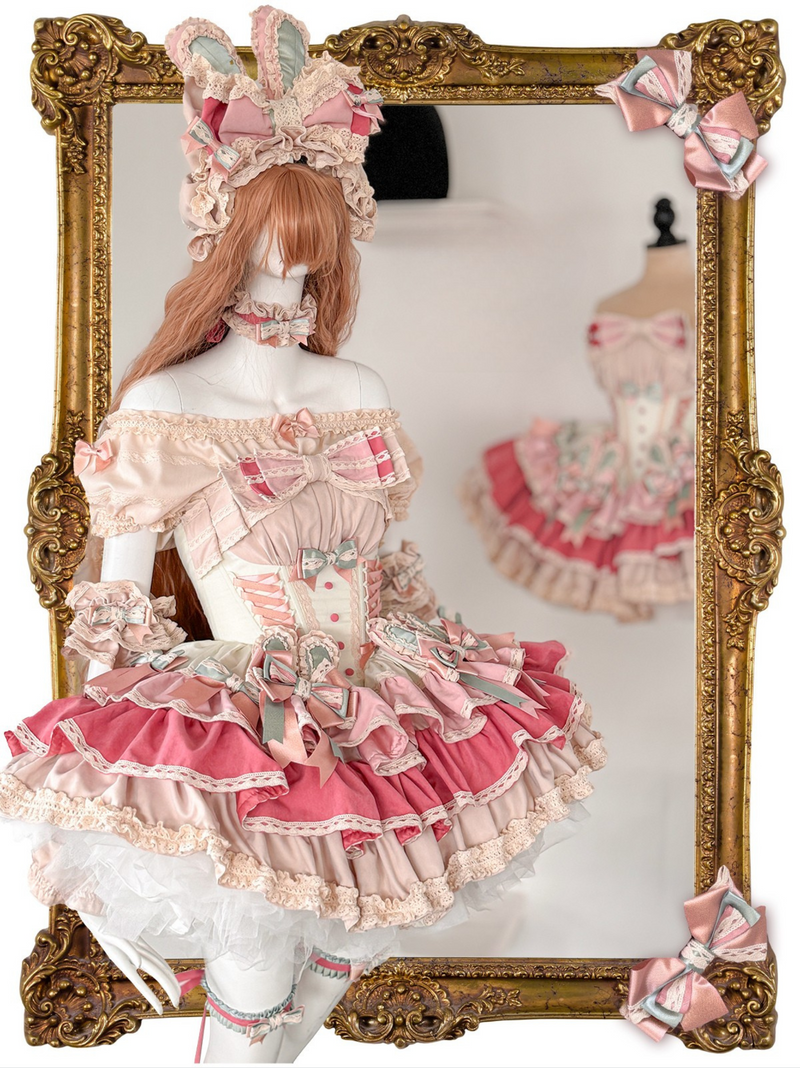 [pre-order] Ribbon Bunny Antique Version Bustier Dress + Inner Top + Complete Accessories