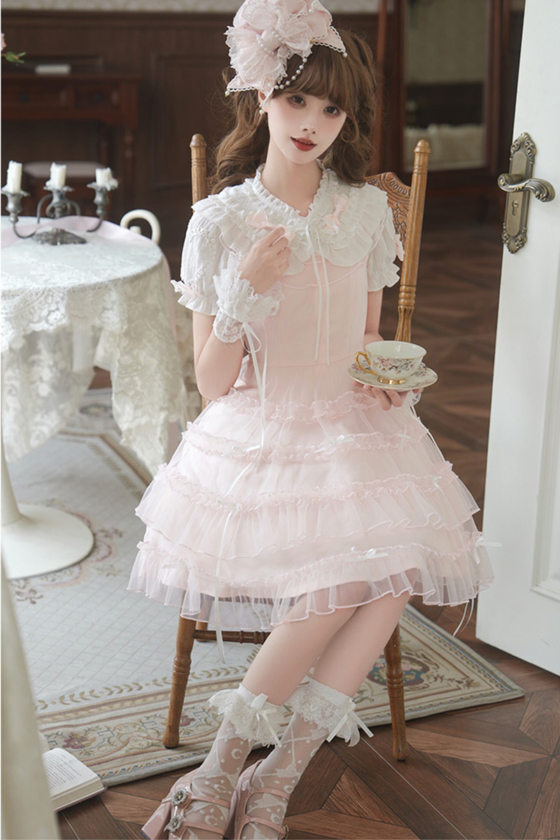 Sweet Girl Doll Collar Lolita Top + Skirt