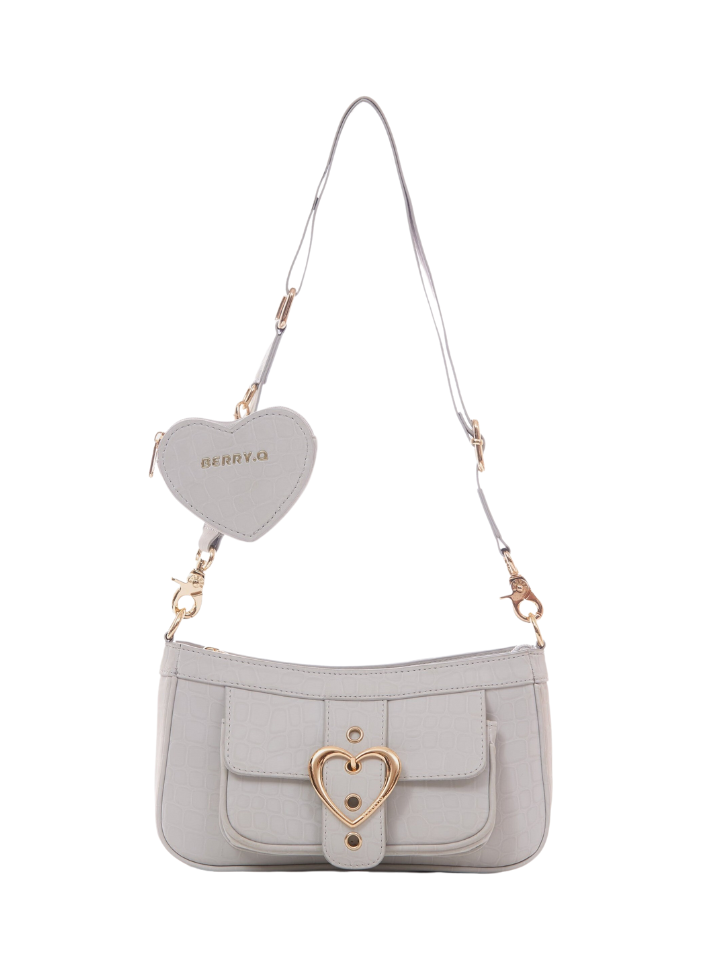 Heart Ring Belt One Shoulder Crocodile Bag