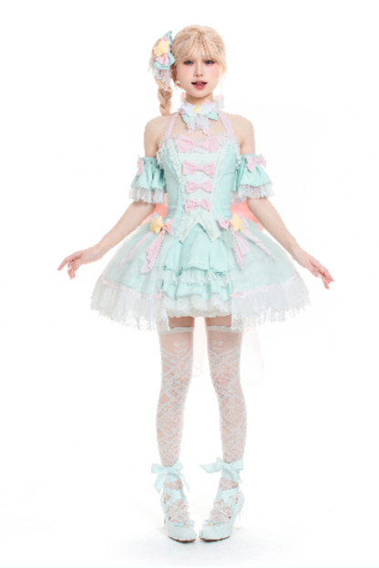 Magic Fairy Sparkling Water Lolita Top + Skirt + Hair Clip + Tail + Magic Stitching