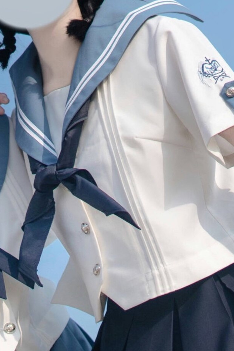 Retro College Sailor Shirt + Ribbon + Skirt