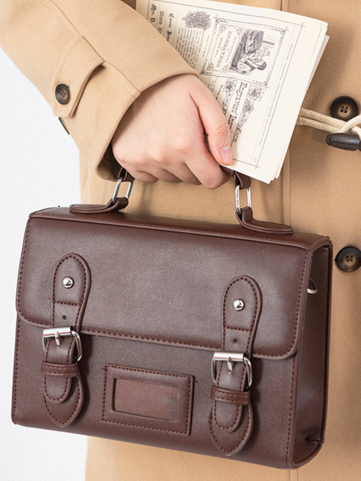 Twin Strap Square Satchel Bag