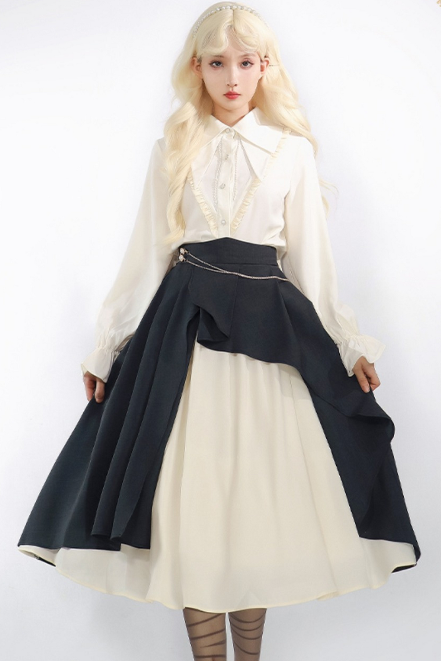 Shirt + Irregular Skirt