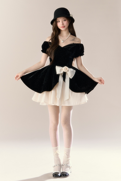 Velvet French Black Dress