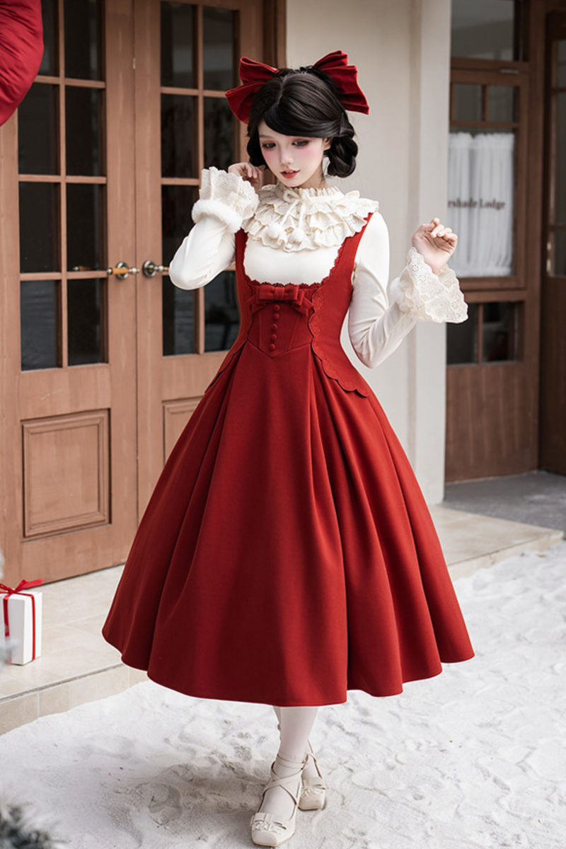 Velvet Rose Suspender Dress + Top + Bow
