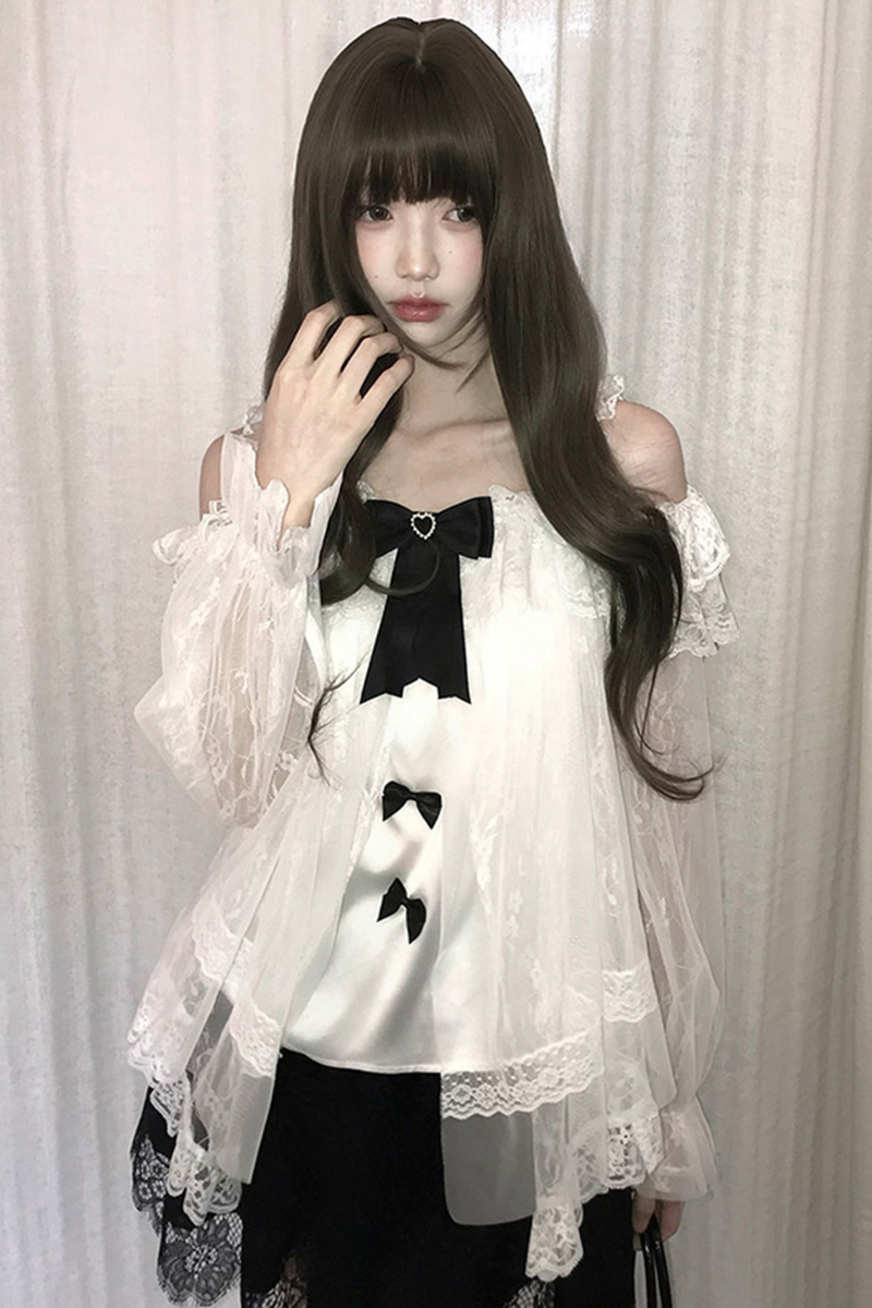 Ribbon Chiffon Top + Skirt