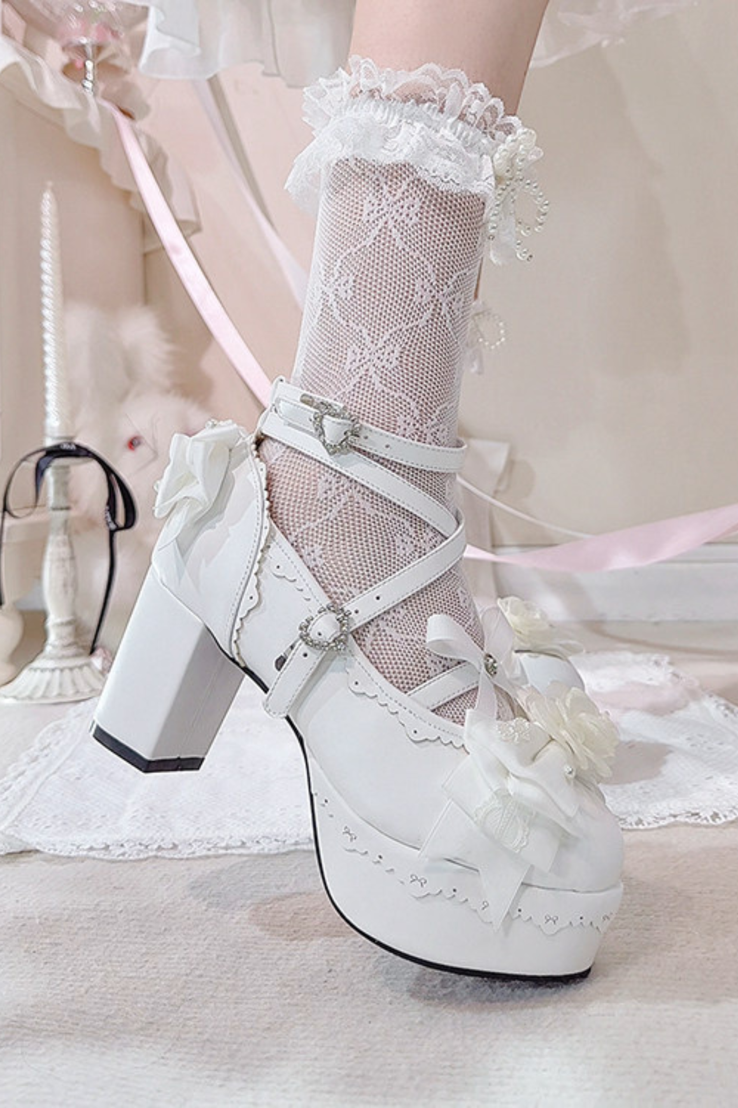 Flower Ribbon Dance Lolita Heels