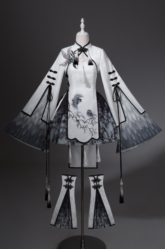 Chinese-style Top + Skirt + Camisole Dress + Leg Warmers