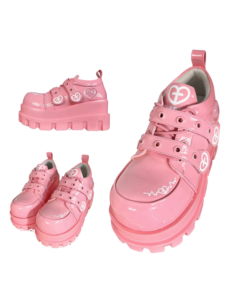 Punk Love Cross Macaron Subculture Platform Shoes