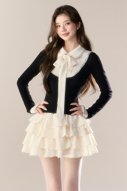 French College Top + Tiered Skirt