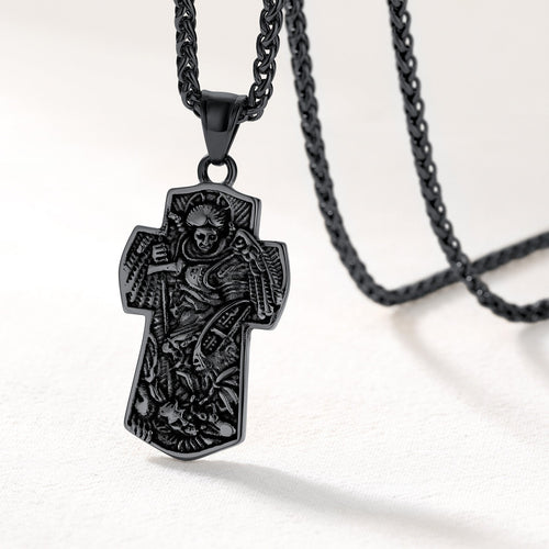 Archangel St. Michael Cross Necklace Protection Pendant