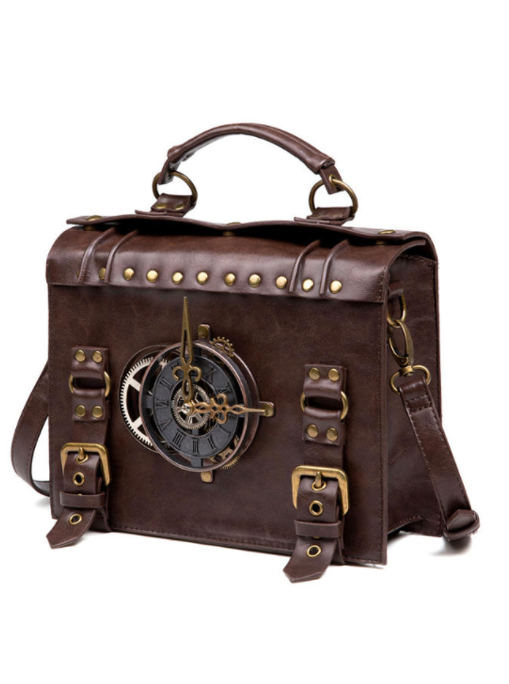 Steampunk Antique Clock Square Bag