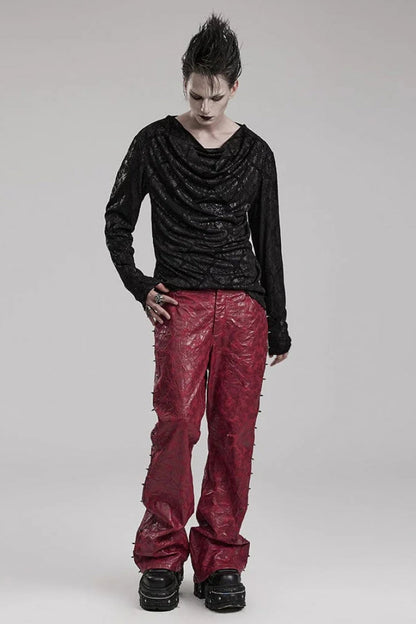 Black Long Sleeves Print Gothic T-shirt