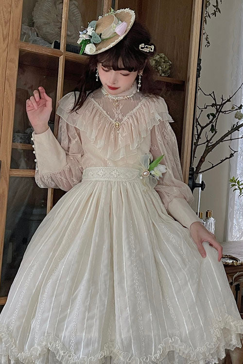 Ivory Tulip Multi-layer Ruffled Classic Lolita Skirt Dress