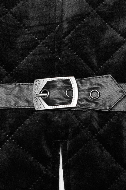 Black Inter-cotton Sleeveless Buckle Gothic Vest