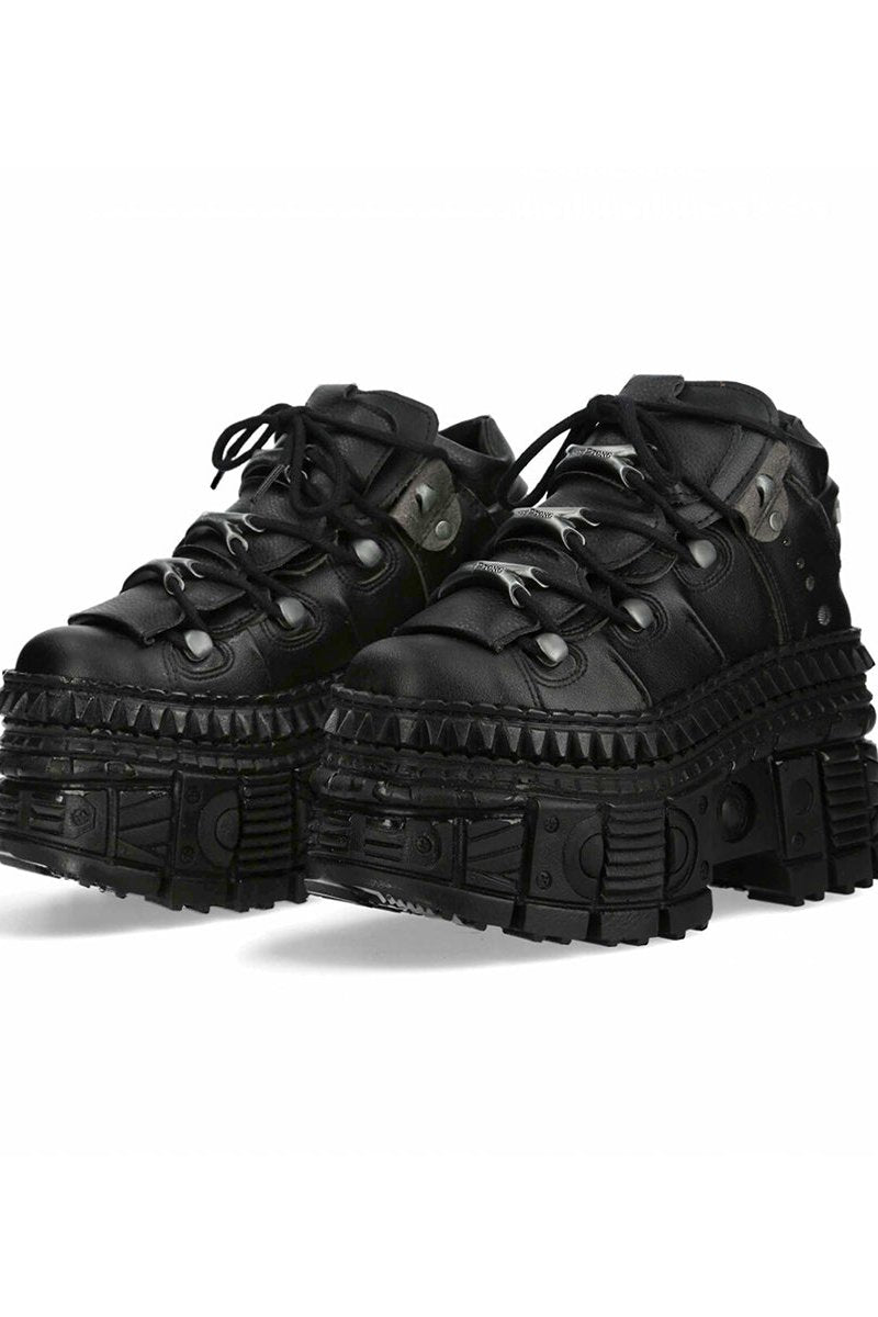 Mode Black Punk Studded Shoes