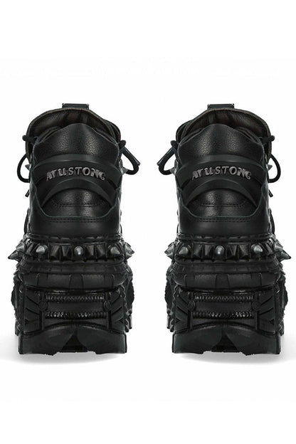 Mode Black Punk Studded Shoes