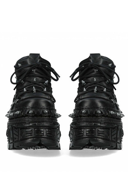 Mode Black Punk Studded Shoes