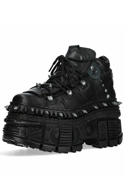 Mode Black Punk Studded Shoes