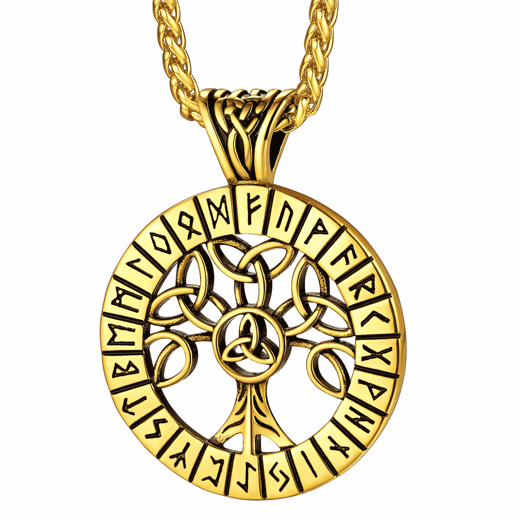 Norse Viking Rune Tree of Life Necklace Amulet for
