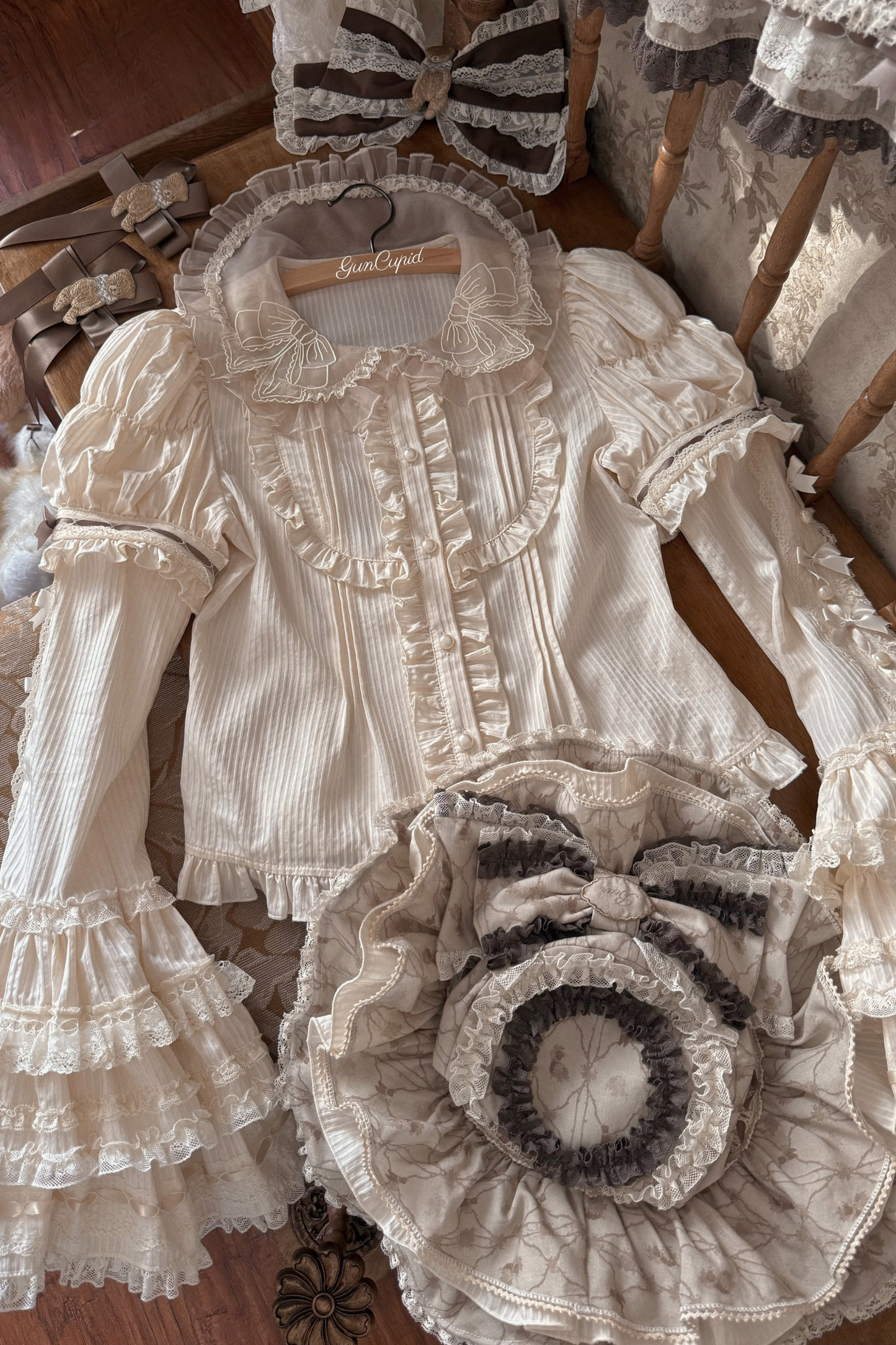 Briana Bear Print Dream Doll Lolita Dress + Jsk + Skirt + Shirt + Petticoat