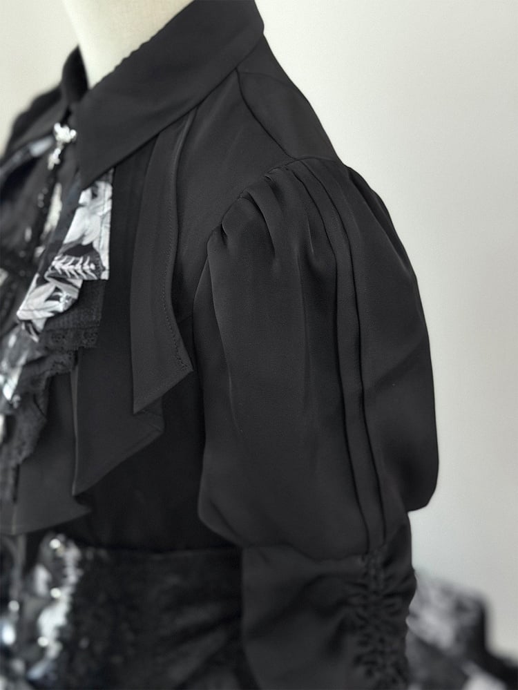 [pre-order Deadline: May 13] Bone Iris Gothic Black Ruffle Shirt + Corset Skirt + Accessories