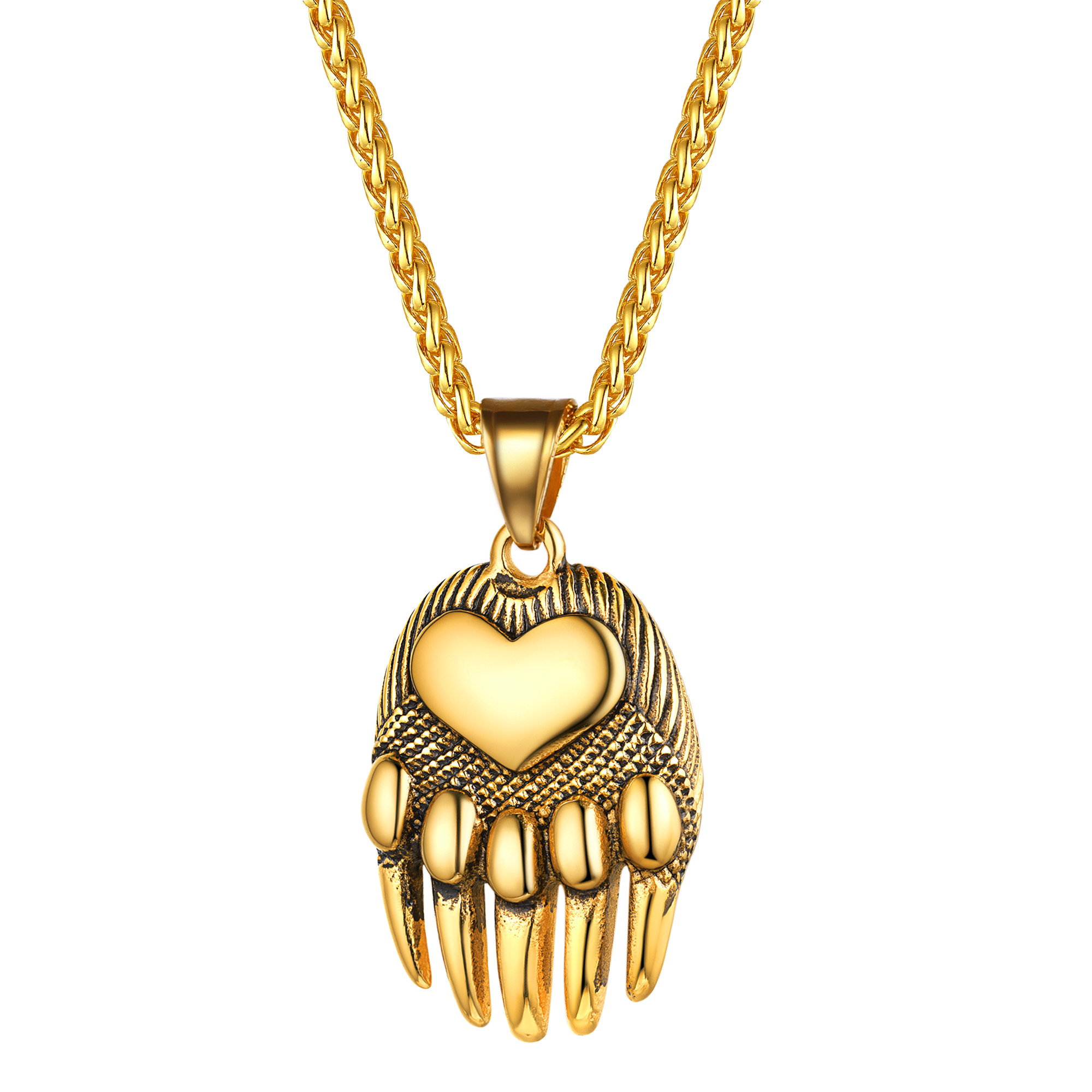 Viking Bear Paw Pendant Necklace Jewelry for
