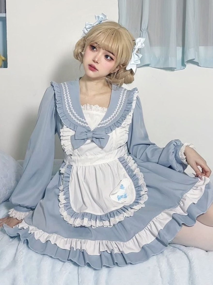 Sweet College Style Sailor Maid Lolita Dress