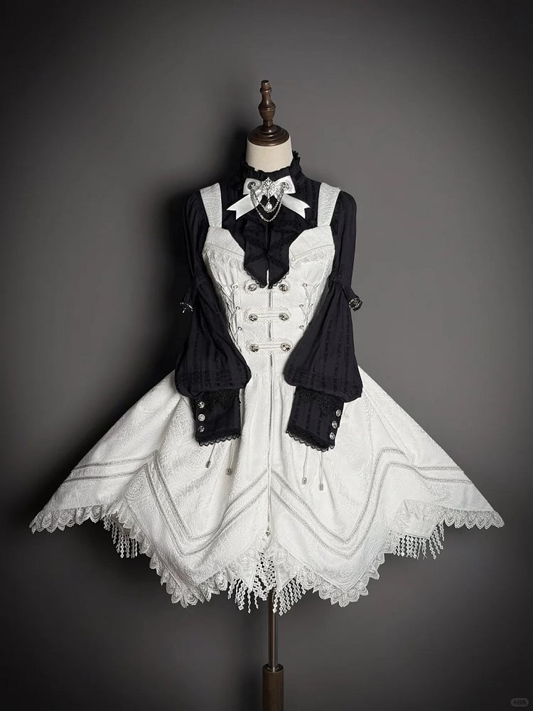 [pre-order Deadline: April 23] Dawnbreaker Gothic Jacquard Military Bustier Suspender Dress