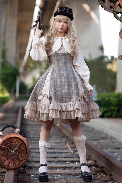 Multi-color Backlight Memoirs Slim Bowknot Sleeveless Ruffle Classic Lolita Dress