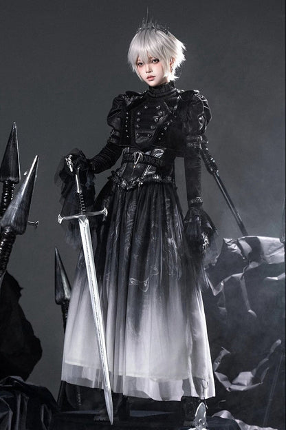 [pre-order Deadline: June 8] Phantom Knight Dark Gothic Military Dress Full Set (jacket + Bustier Top + Skirt)