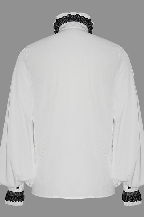 White Chiffon Hand Embroidered Gothic Blouse