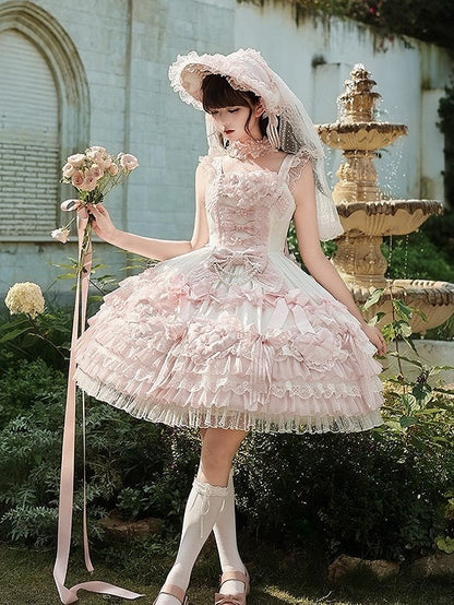 [pre-order Deadline: April 3] Pure Sweet Rose Fantasy Tiered Lolita Dress