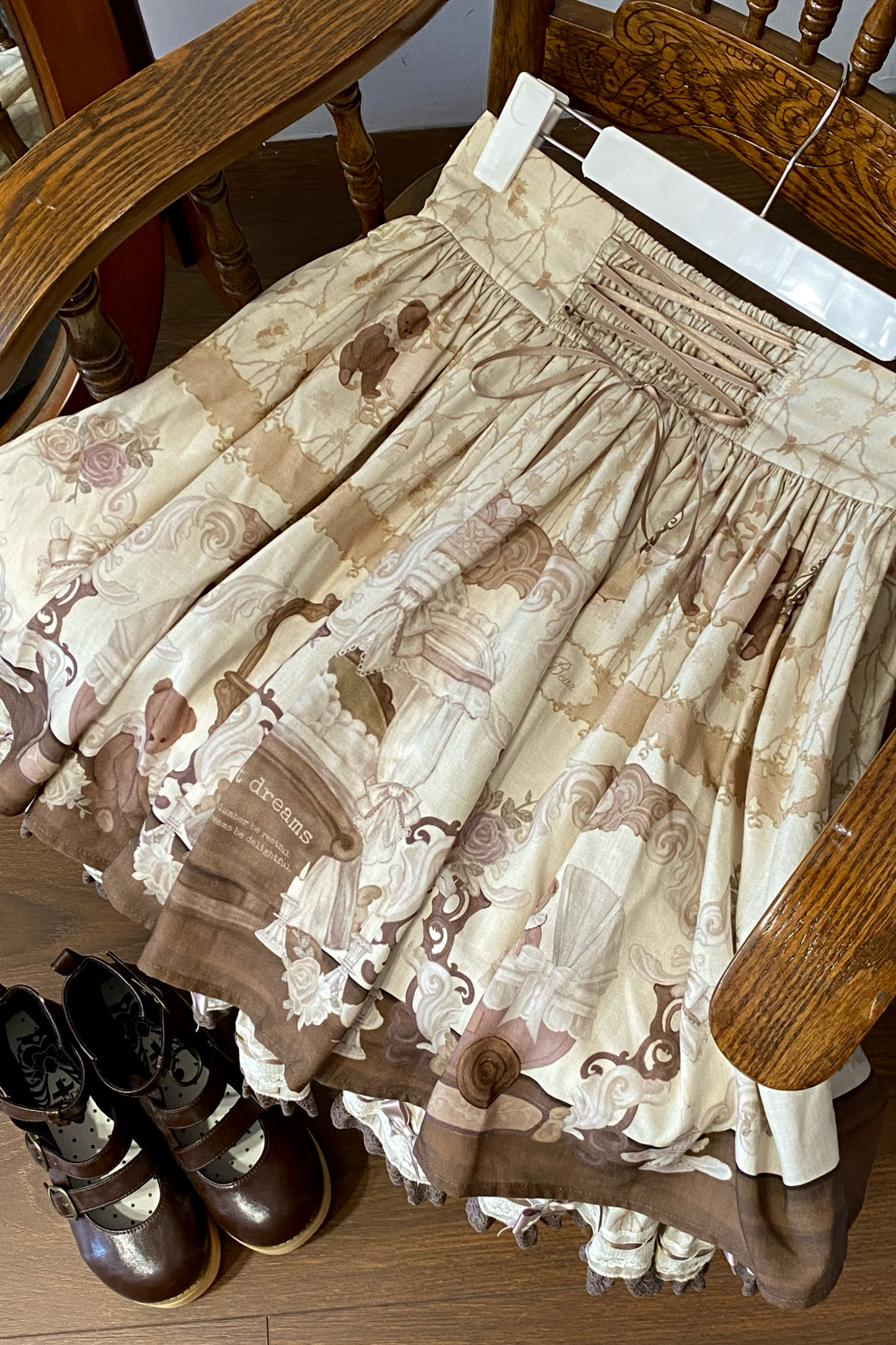 Briana Bear Print Dream Doll Lolita Dress + Jsk + Skirt + Shirt + Petticoat