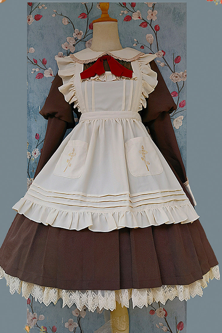 [violent Maid] Long Puff Sleeves Bowknot Classic Lolita Dress 2 Colors