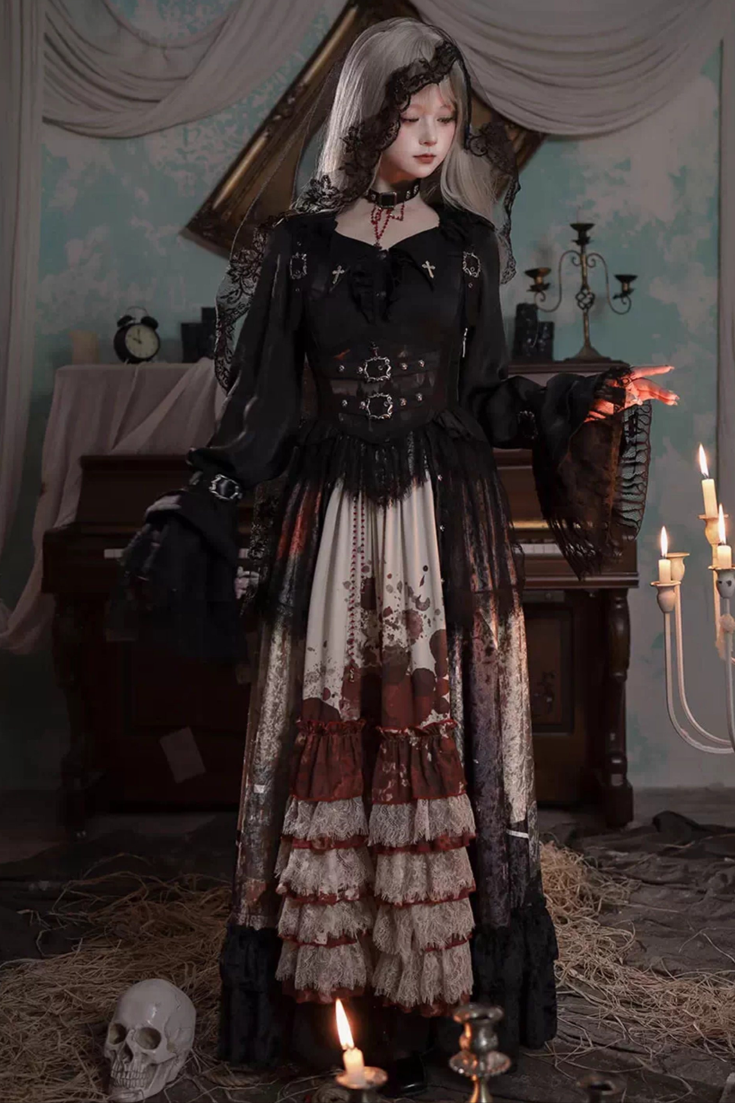 Gothic Lolita Dark Jumper Skirt + Shirt