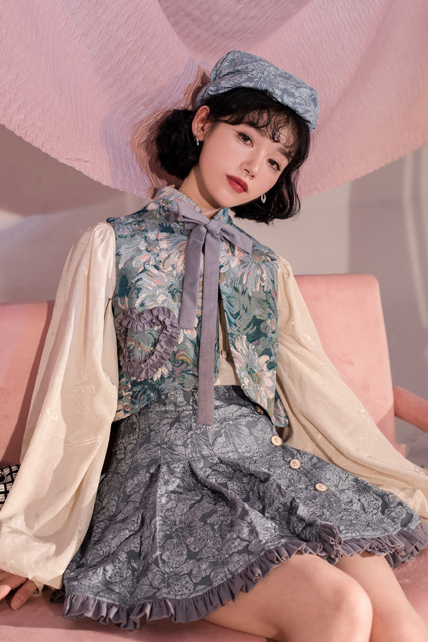 Golden Years Oil Painting Vest + Jacket + Skirt