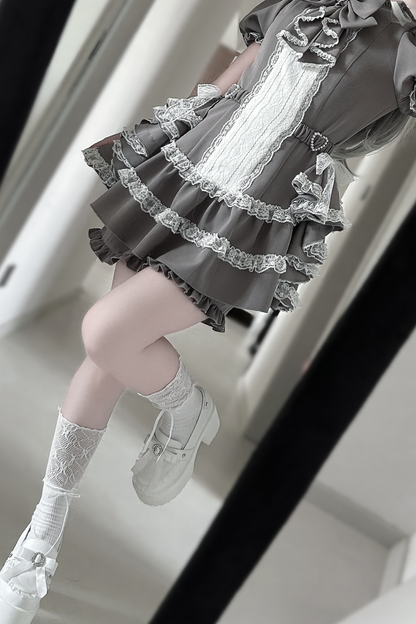 Puff Sleeve Gothic Style Top + Pants