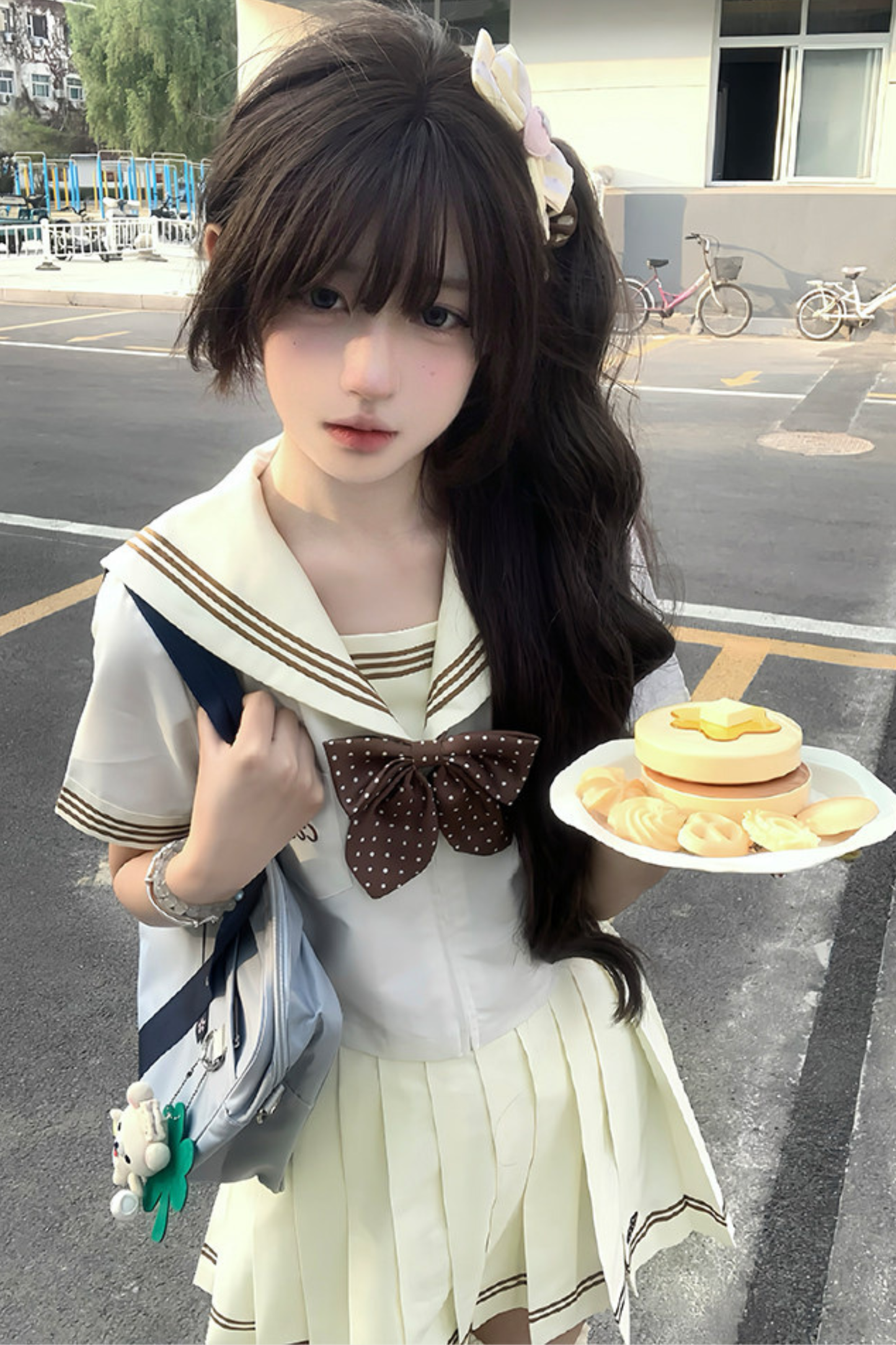 Cookie Wave Sailor Top + Skirt + Ribbon