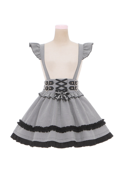 Lace Off Shoulder Top + Suspender Skirt