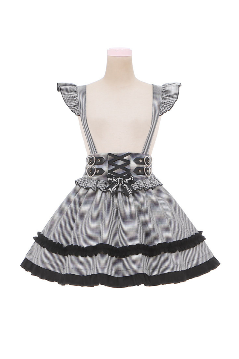 Lace Off Shoulder Top + Suspender Skirt