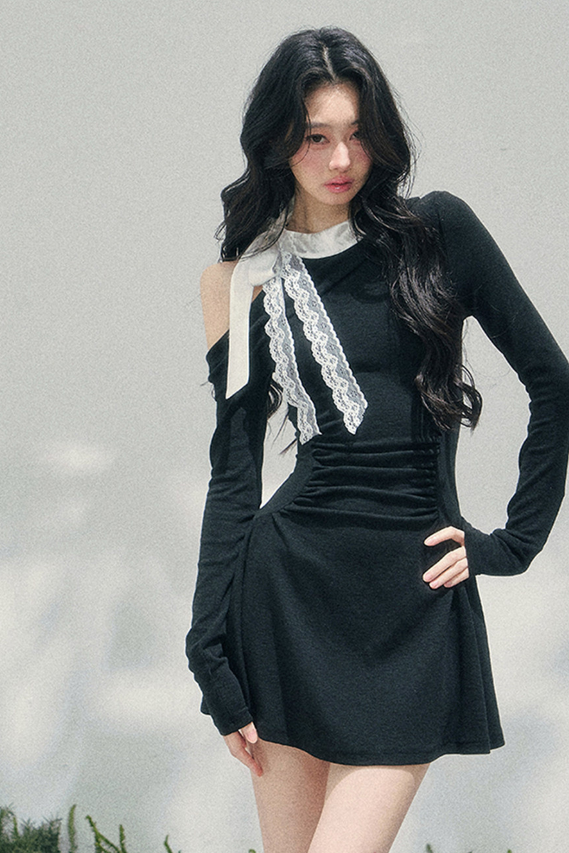 French Lace Off Shoulder Dress