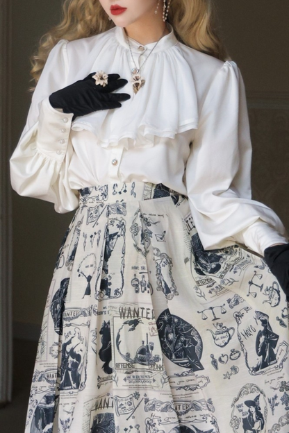 Satin Puff Sleeve Blouse
