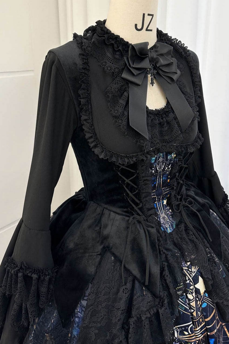 Gothic Lolita Jumper Skirt + Dark Top + Girdle